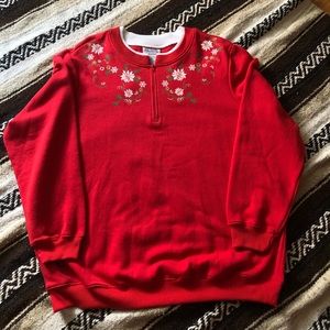 Vintage. Christmas half zip longsleeve